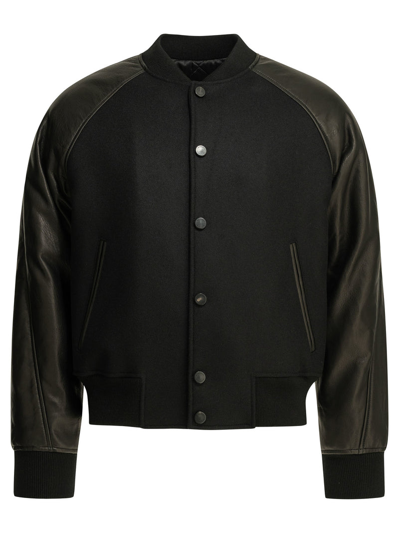 Givenchy Givenchy Wool Bomber Jacket Reverse Logo Black - World Class Fashion