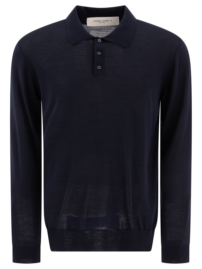 Golden Goose Golden Goose Wool Polo Sweater Blue - World Class Fashion