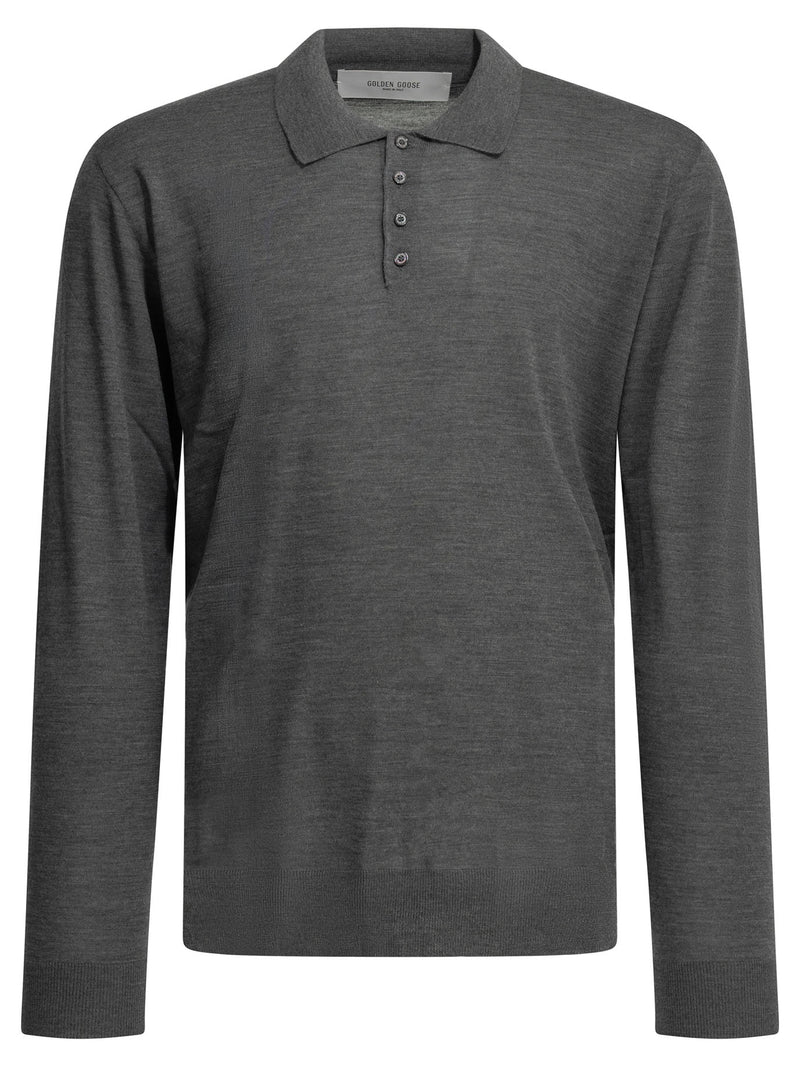 Golden Goose Golden Goose Wool Polo Sweater Grey - World Class Fashion