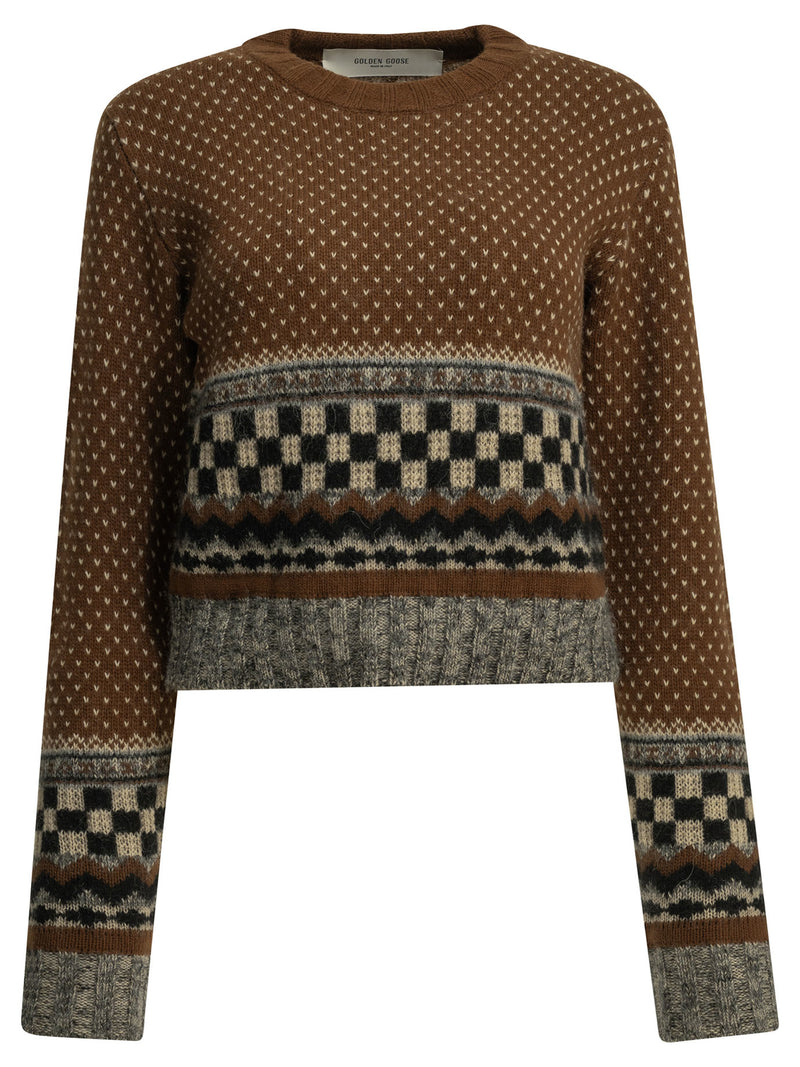 Golden Goose Golden Goose Journey Crew-neck Sweater Brown - World Class Fashion