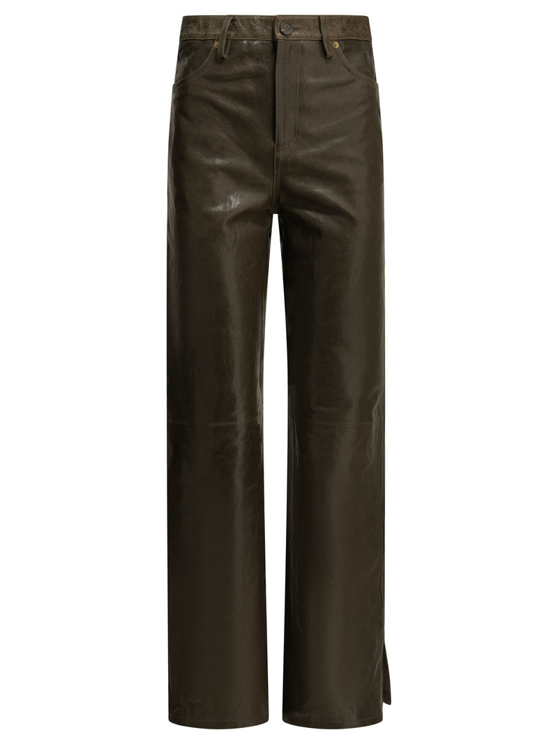 Golden Goose Golden Goose Melany Leather Pants Green - World Class Fashion