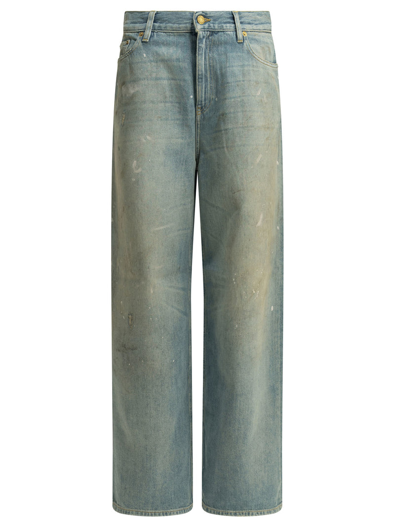 Golden Goose Golden Goose Melody Boyfriend Wide Leg Jeans Light Blue - World Class Fashion