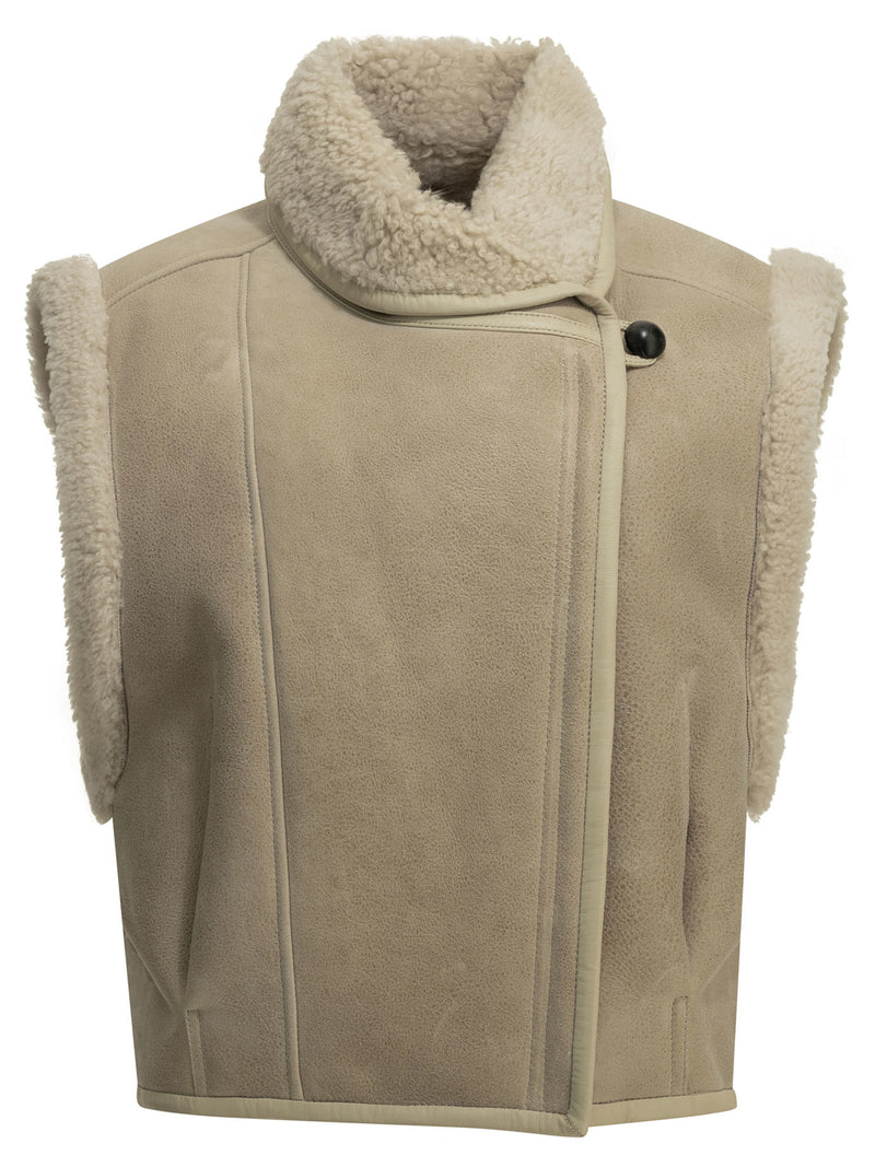 Isabel Marant Isabel Marant Alime Sleeveless Jacket Beige - World Class Fashion