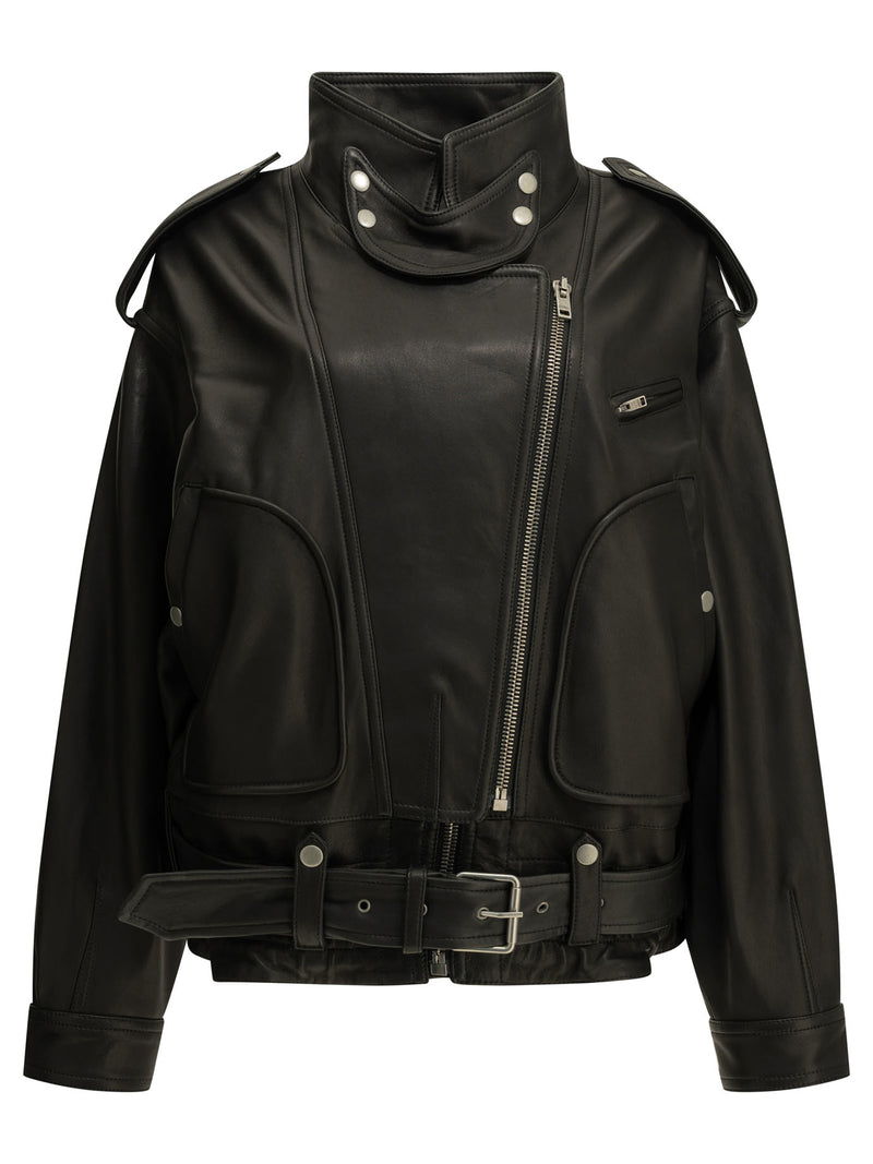 Isabel Marant Isabel Marant Farza Leather Jacket Black - World Class Fashion