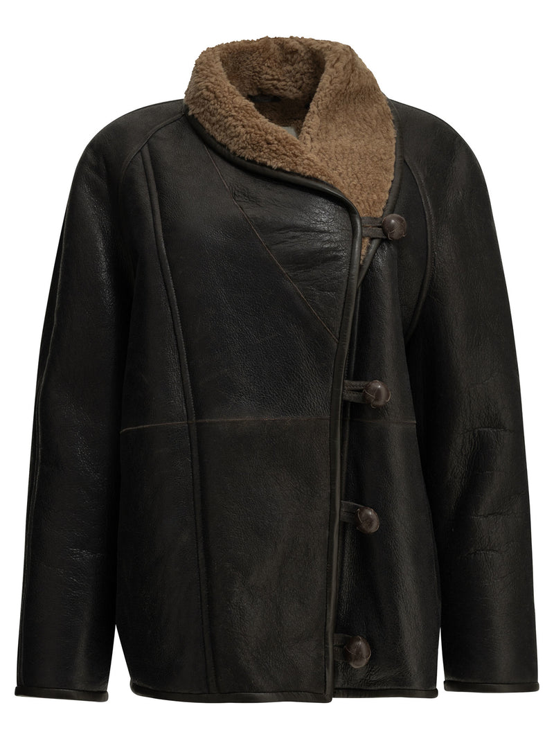 Isabel Marant Isabel Marant Camber Shearling Jacket Brown - World Class Fashion