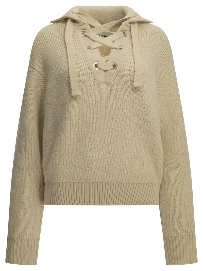 Isabel Marant Isabel Marant Ydalia Polo Sweater White - World Class Fashion