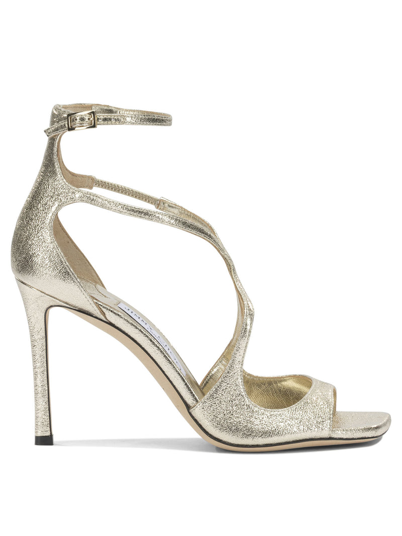 Jimmy Choo Jimmy Choo Azia 95mm Heeled Sandals Gold - World Class Fashion