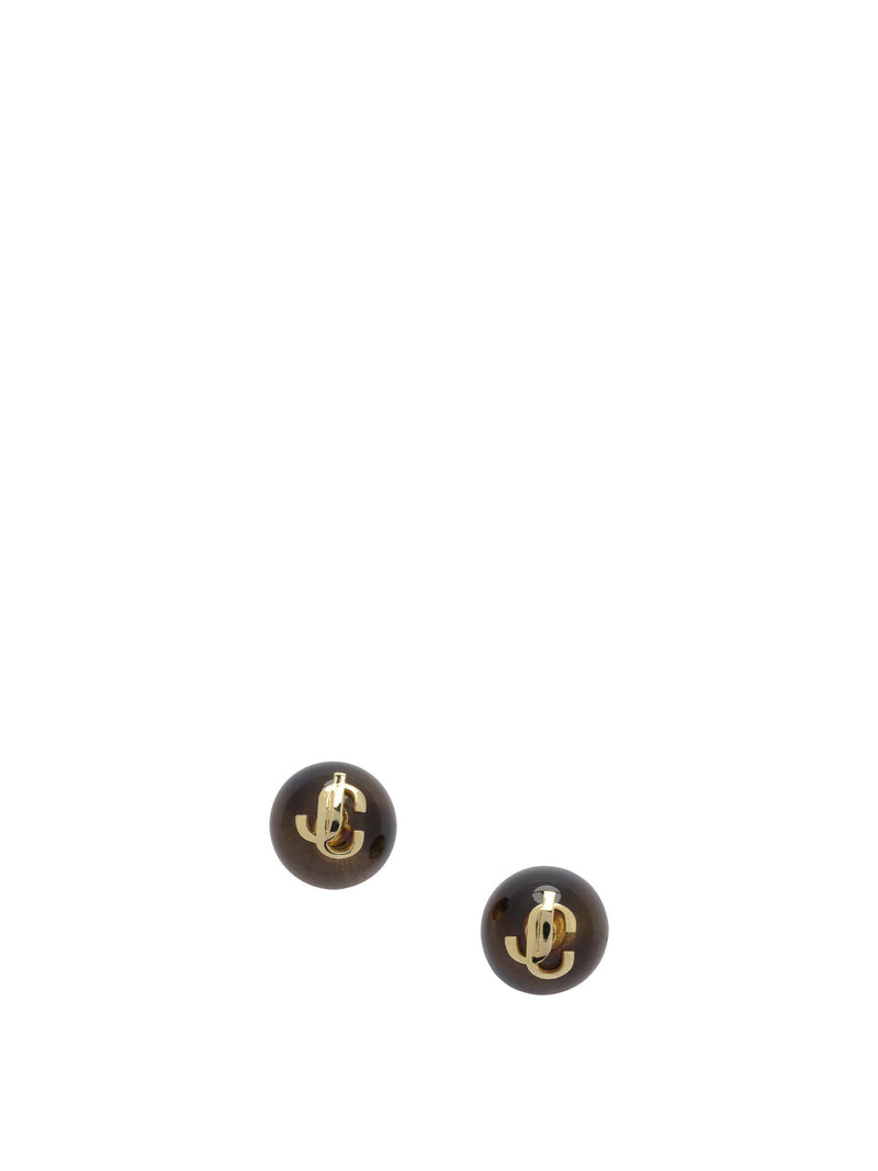 Jimmy Choo Jimmy Choo JC Stud Earrings Brown/Gold - World Class Fashion