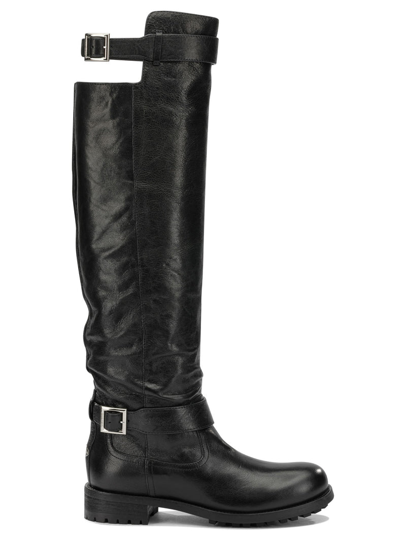 Jimmy Choo Jimmy Choo Biker Knee-high Boots Black - World Class Fashion