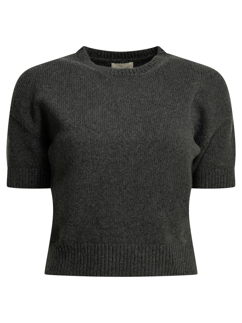 Khaite Khaite suéter gris de cuello redondo Golden - World Class Fashion