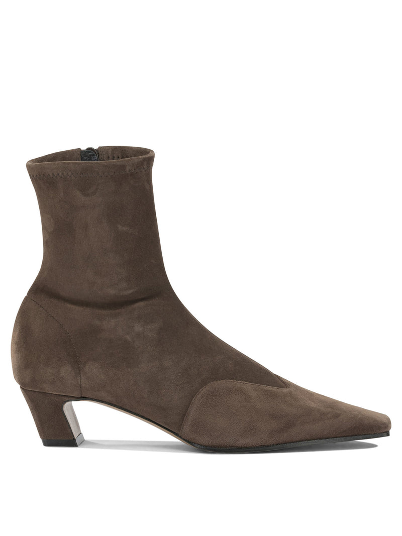 Khaite Khaite Nevada Stretch Ankle Boots Brown Women - World Class Fashion