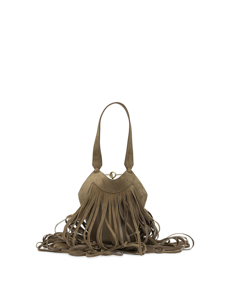 Khaite Khaite Nano Lotus Fringe Shoulder Bag Beige - World Class Fashion