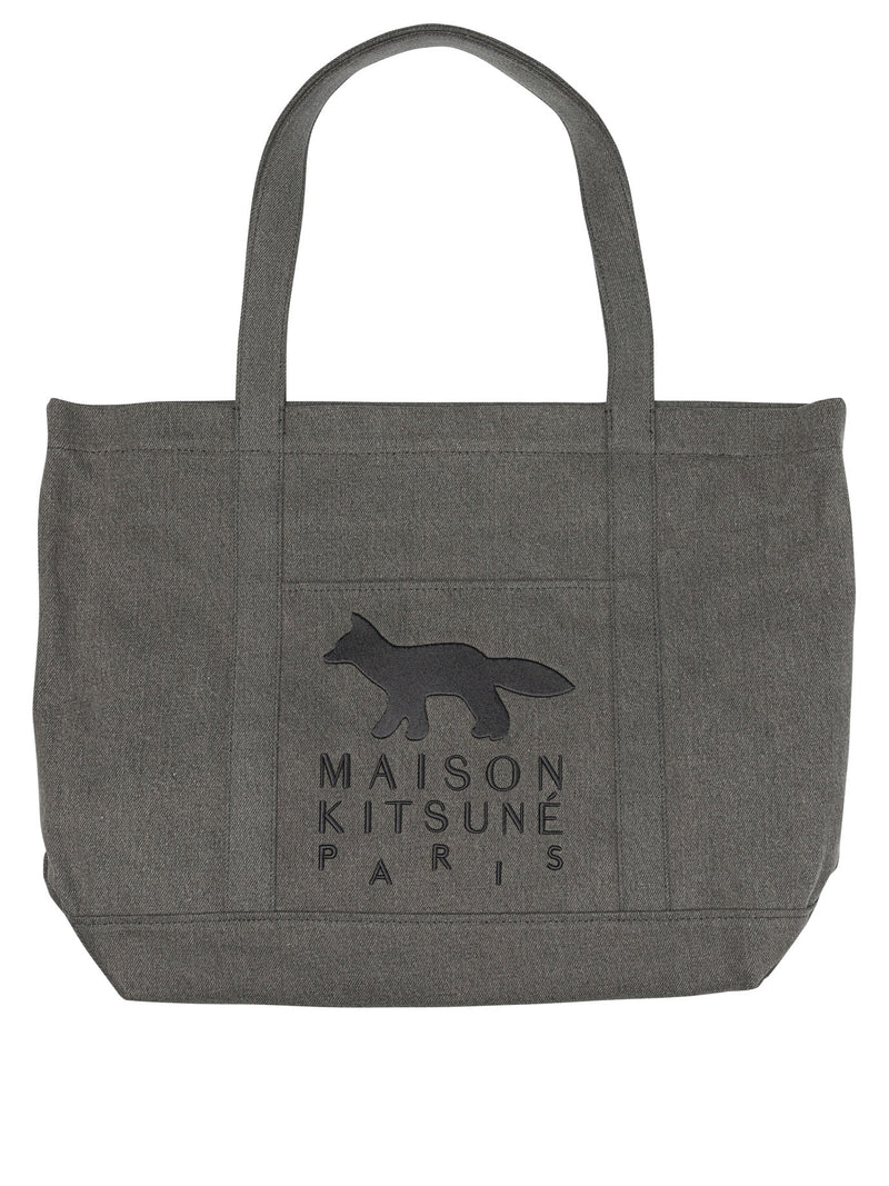 Maison Kitsuné Maison Kitsuné Profile Fox Large Shoulder Bag Black - World Class Fashion