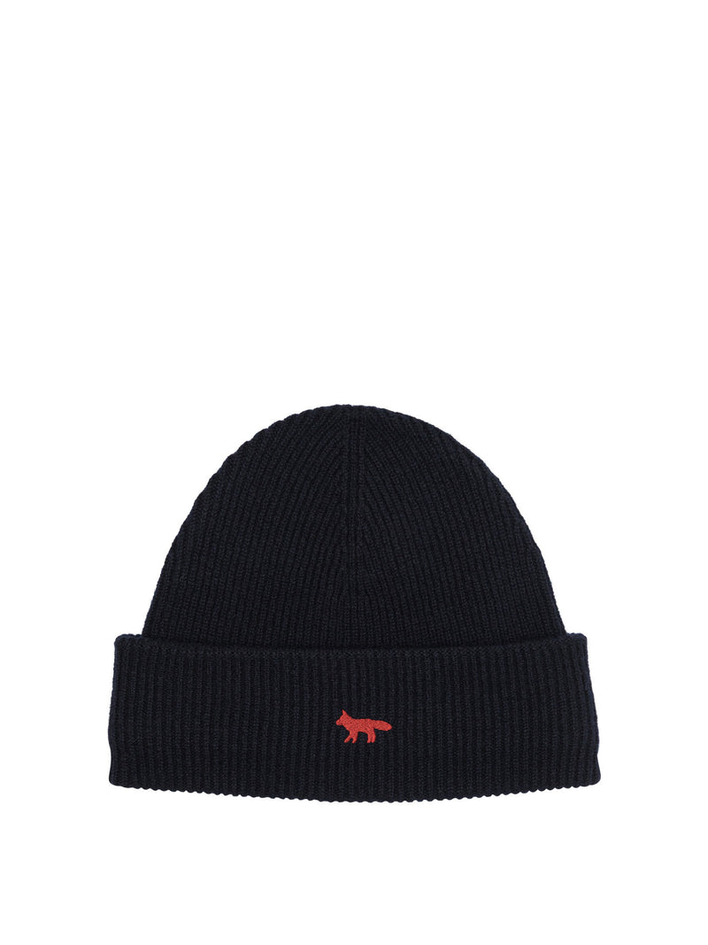 Maison Kitsuné Maison Kitsuné Profile Fox Beanie Blue - World Class Fashion