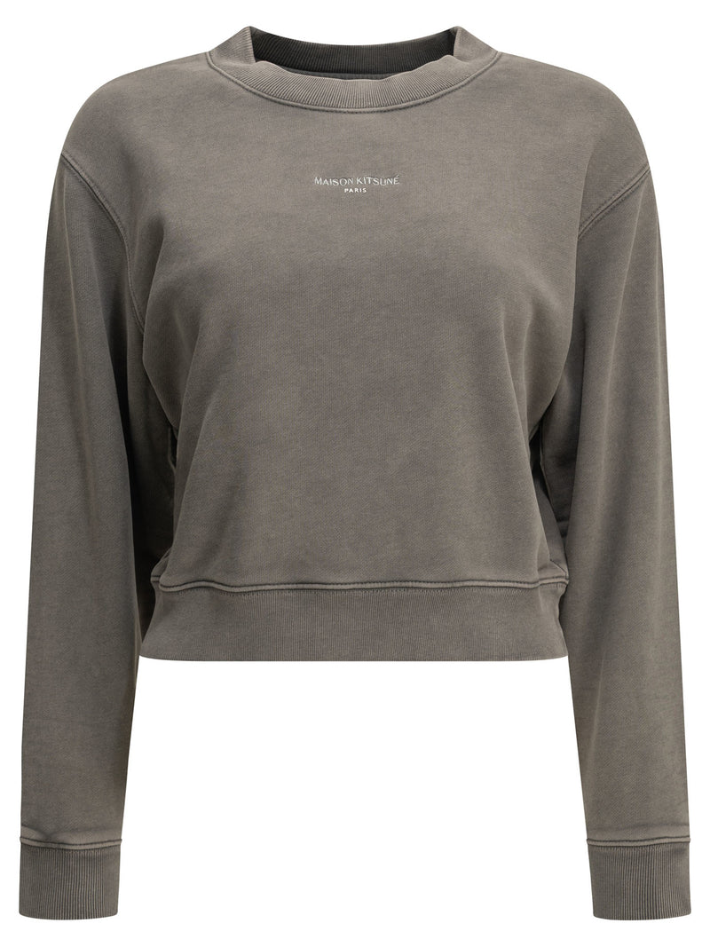 Maison Kitsuné Maison Kitsuné Crewneck Sweatshirt Grey Women - World Class Fashion