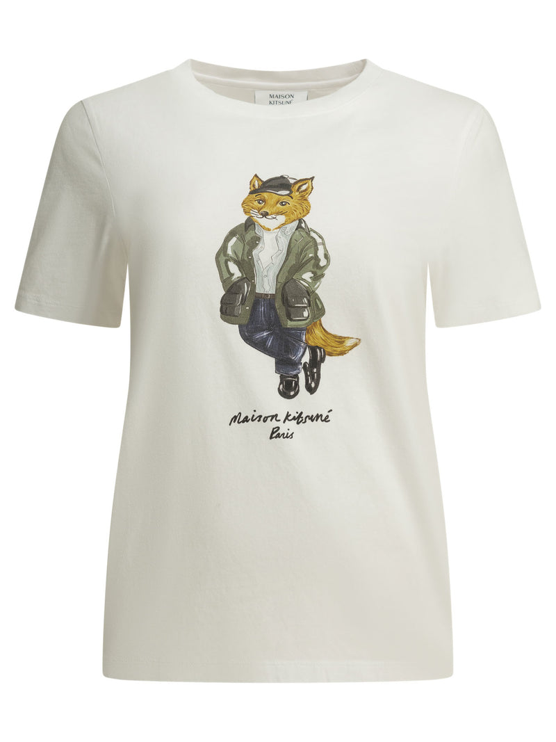 Maison Kitsuné Maison Kitsuné Weekend Fox Crew-neck T-shirt White - World Class Fashion