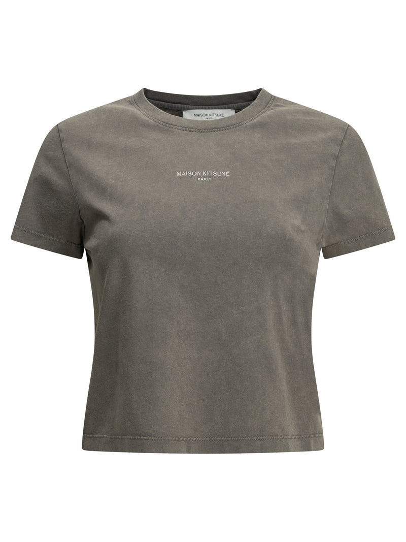 Maison Kitsuné Maison Kitsuné Faded Crew-neck T-shirt Grey - World Class Fashion