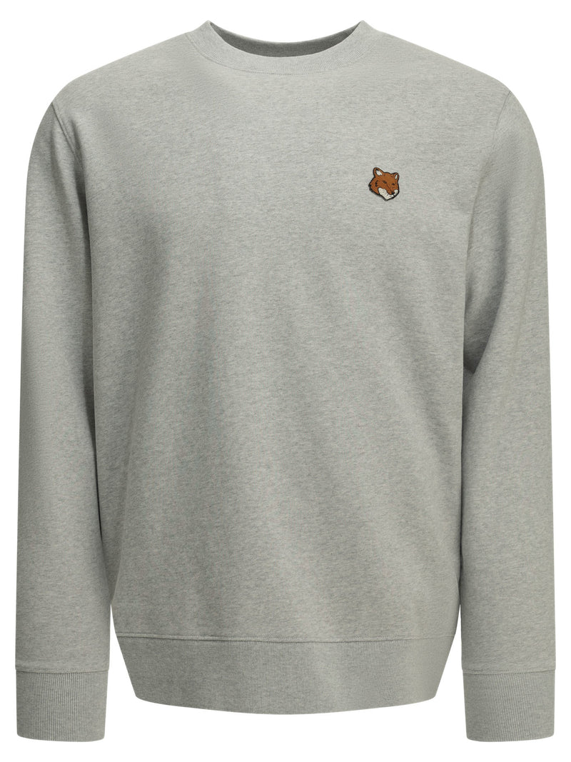 Maison Kitsuné Maison Kitsuné Fox Head Crew-neck Sweatshirt Grey - World Class Fashion