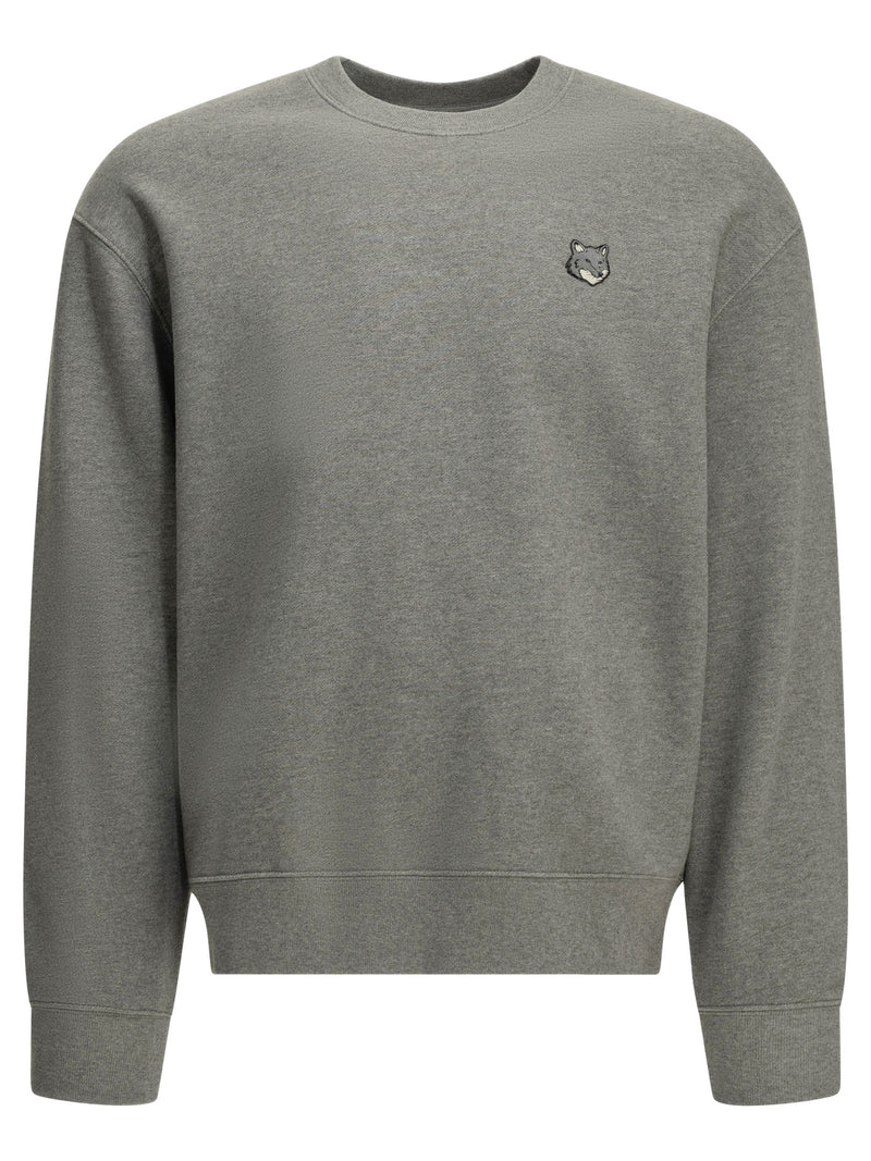 Maison Kitsuné Maison Kitsuné Fox Head Crew Neck Sweatshirt Grey - World Class Fashion