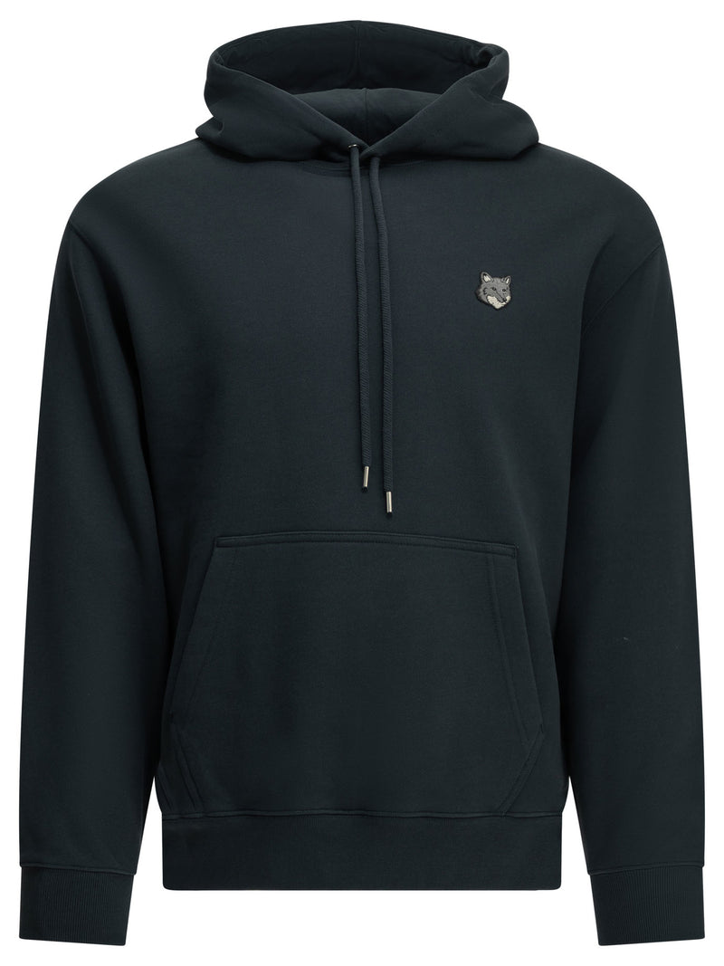 Maison Kitsuné Maison Kitsuné Fox Head Hoodie Blue - World Class Fashion