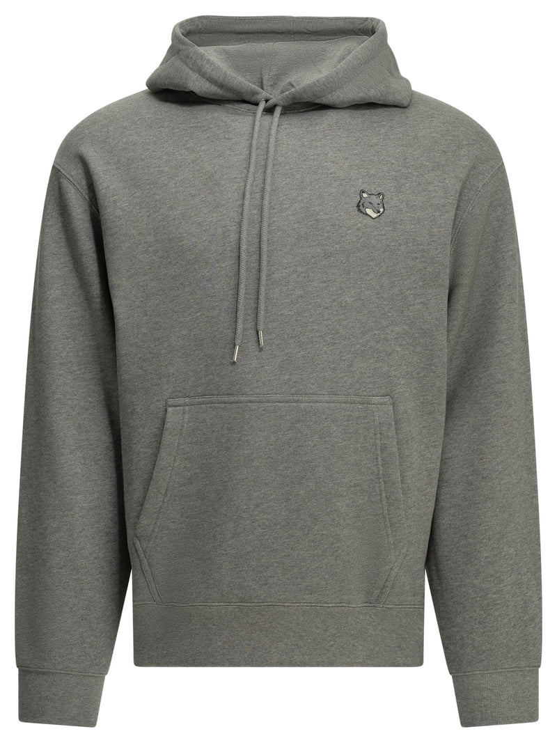 Maison Kitsuné Maison Kitsuné Fox Head Hoodie Grey - World Class Fashion
