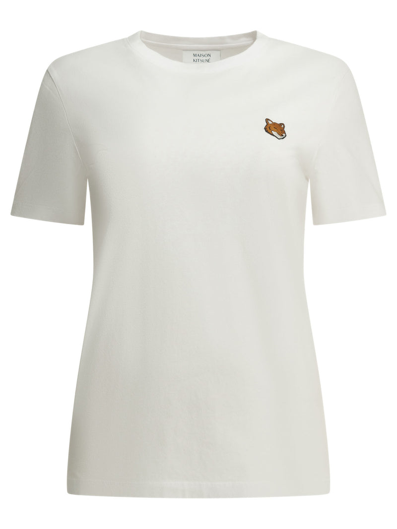 Maison Kitsuné Maison Kitsuné Fox Head Crew-neck T-shirt White - World Class Fashion