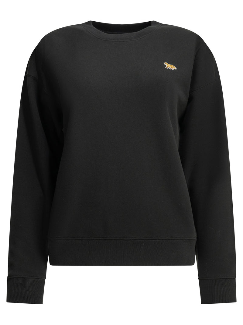 Maison Kitsuné Maison Kitsuné Baby Fox Crew-neck Sweatshirt Black - World Class Fashion