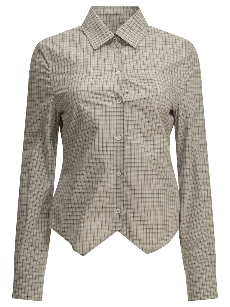 Maison Margiela Maison Margiela Pointed Hem Casual Shirt Grey - World Class Fashion
