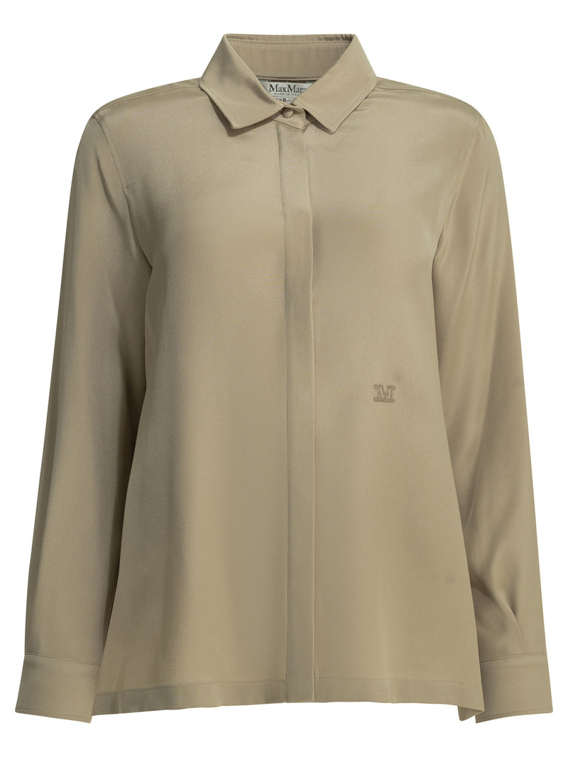 Max Mara Max Mara Silk Crêpe De Chine Shirt Beige Women - World Class Fashion
