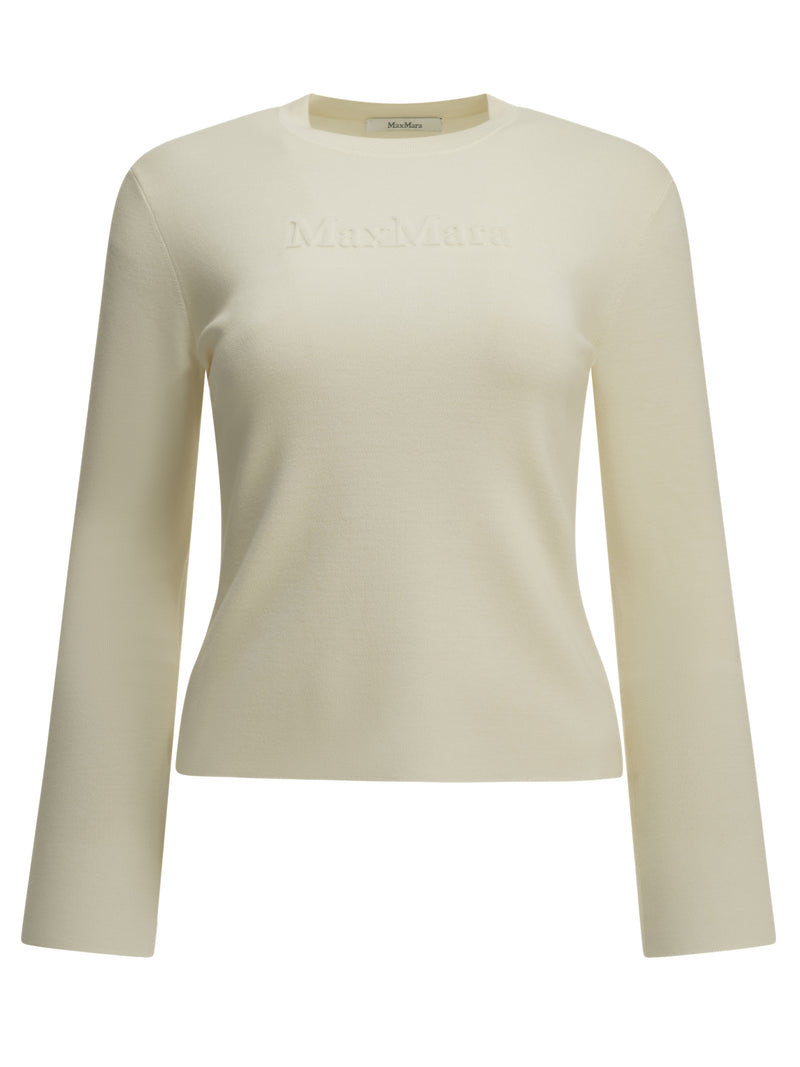 Max Mara Max Mara Virgin Wool Round-neck T-shirt White - World Class Fashion