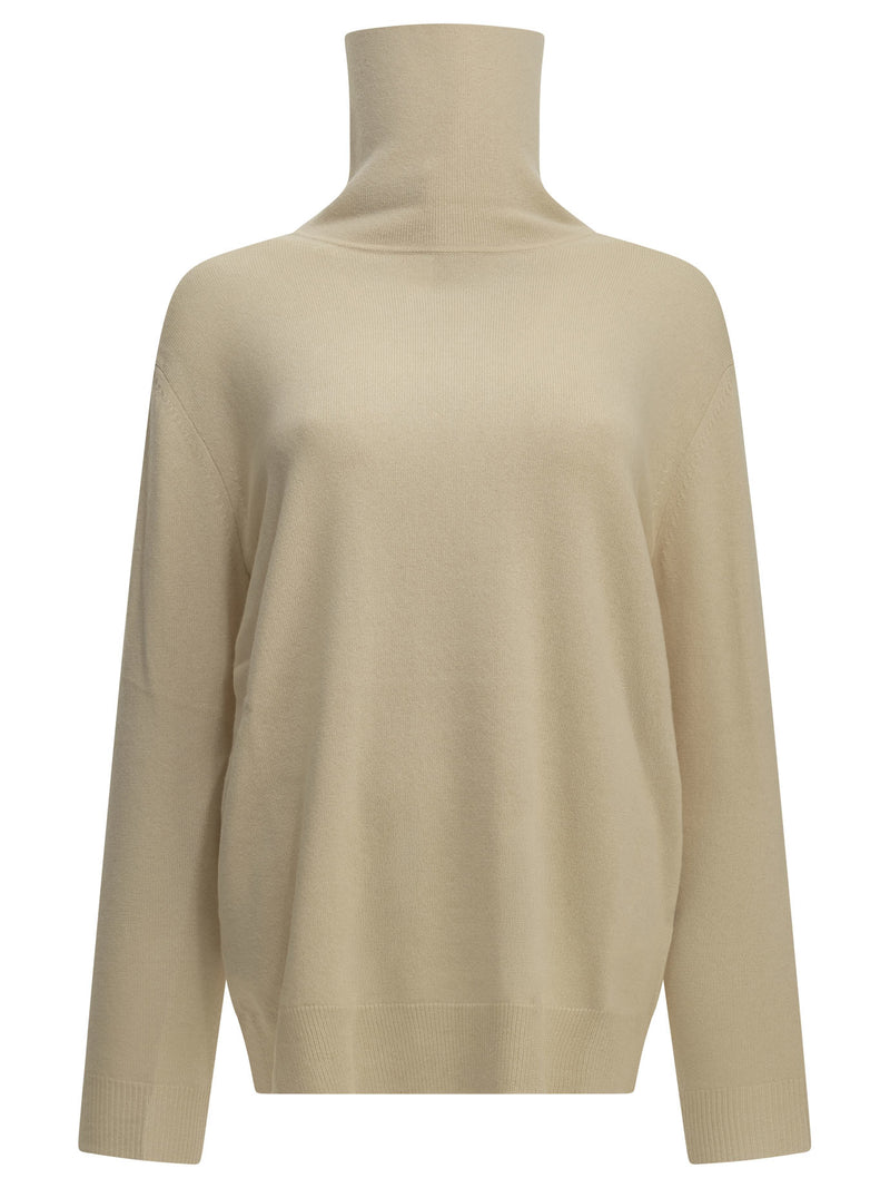 Max Mara Max Mara Wool Cashmere Turtleneck Sweater Beige - World Class Fashion