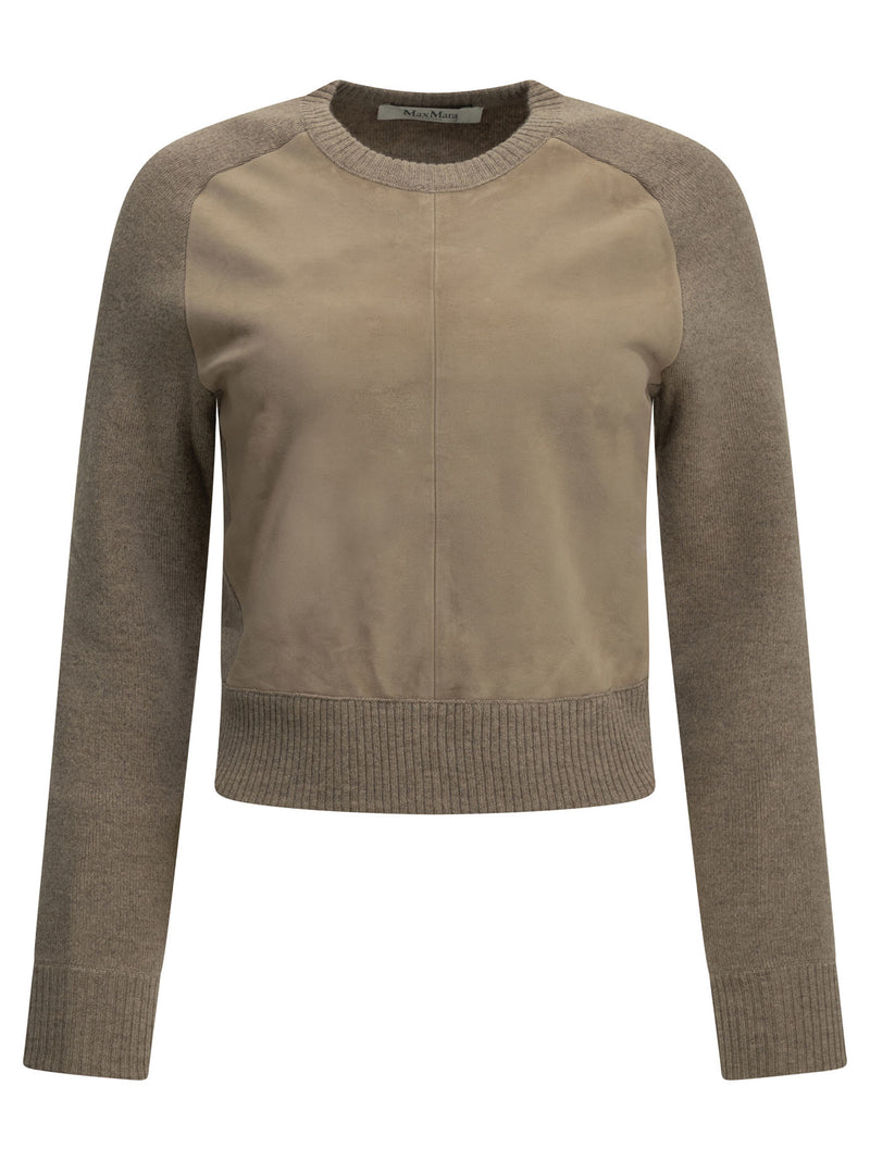 Max Mara Max Mara Wool Cashmere Crew-neck Sweater Beige - World Class Fashion