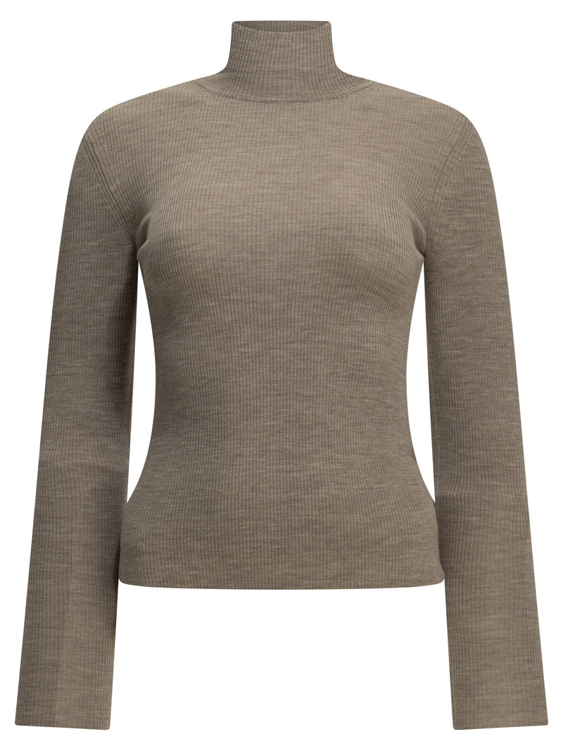 Max Mara Max Mara Virgin Wool Turtleneck Sweater Beige - World Class Fashion