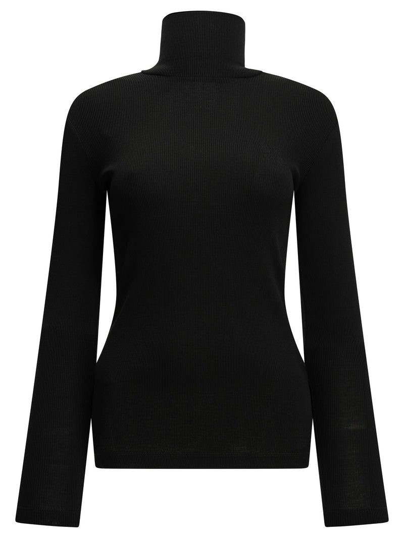 Max Mara Max Mara Wool Jersey Turtleneck Sweater Black - World Class Fashion