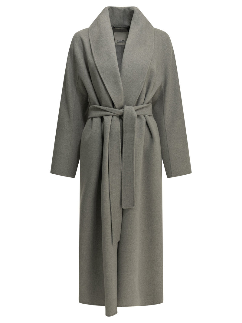 Max Mara S Max Mara S Long Wool Coat Grey - World Class Fashion