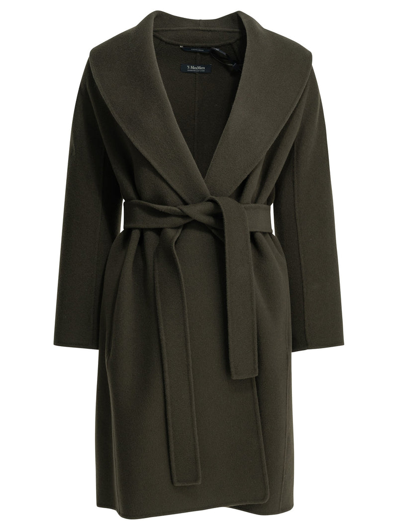 Max Mara S Max Mara S Long Wool Coat Green - World Class Fashion