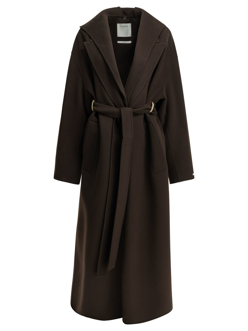 Max Mara Sportmax Max Mara Sportmax Pure Wool Long Coat Brown - World Class Fashion