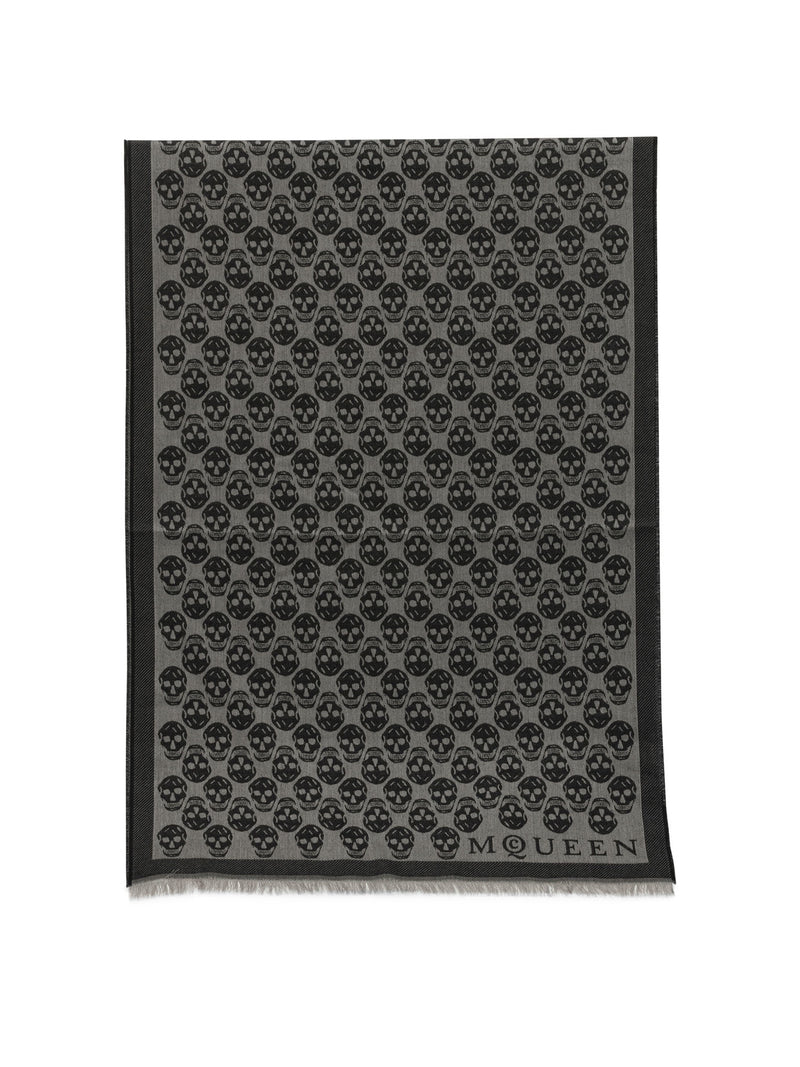 Alexander McQueen Alexander McQueen Wool Cotton Silk Scarf Grey - World Class Fashion