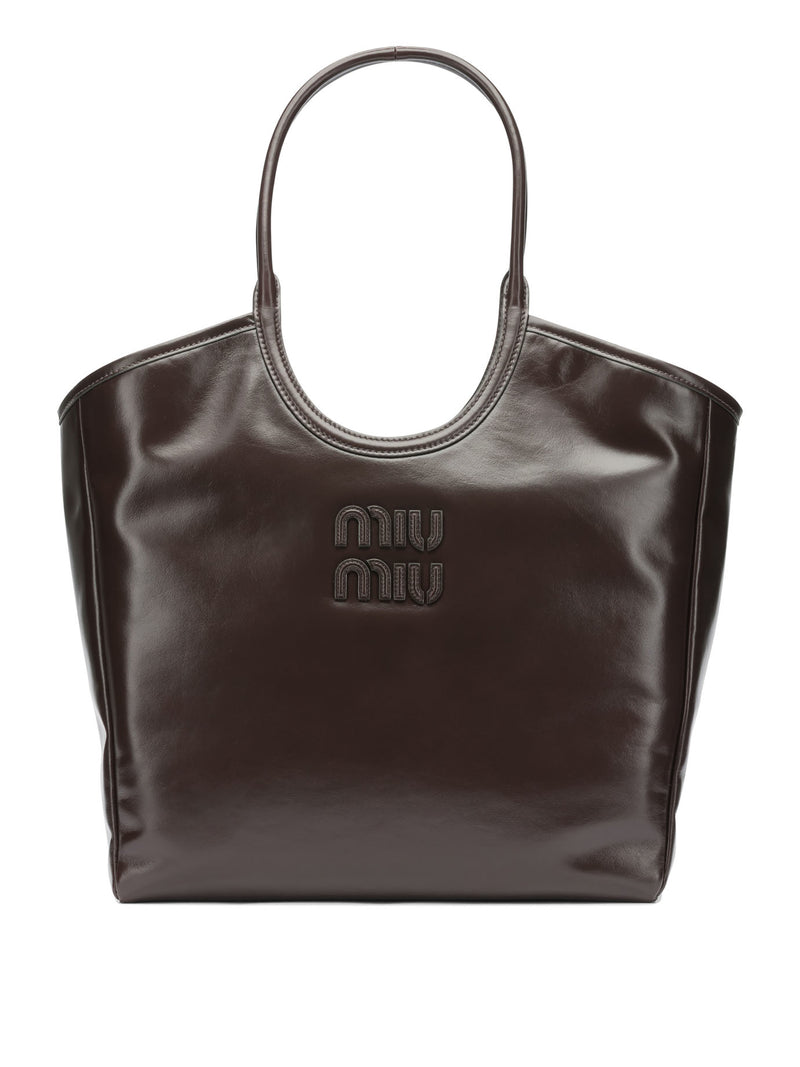Miu Miu Miu Miu Ivy Bolso de hombro mediano marrón - World Class Fashion