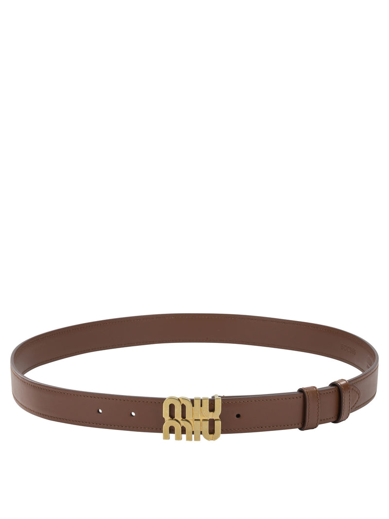 Miu Miu Miu Miu Leather Belt Brown Women - World Class Fashion