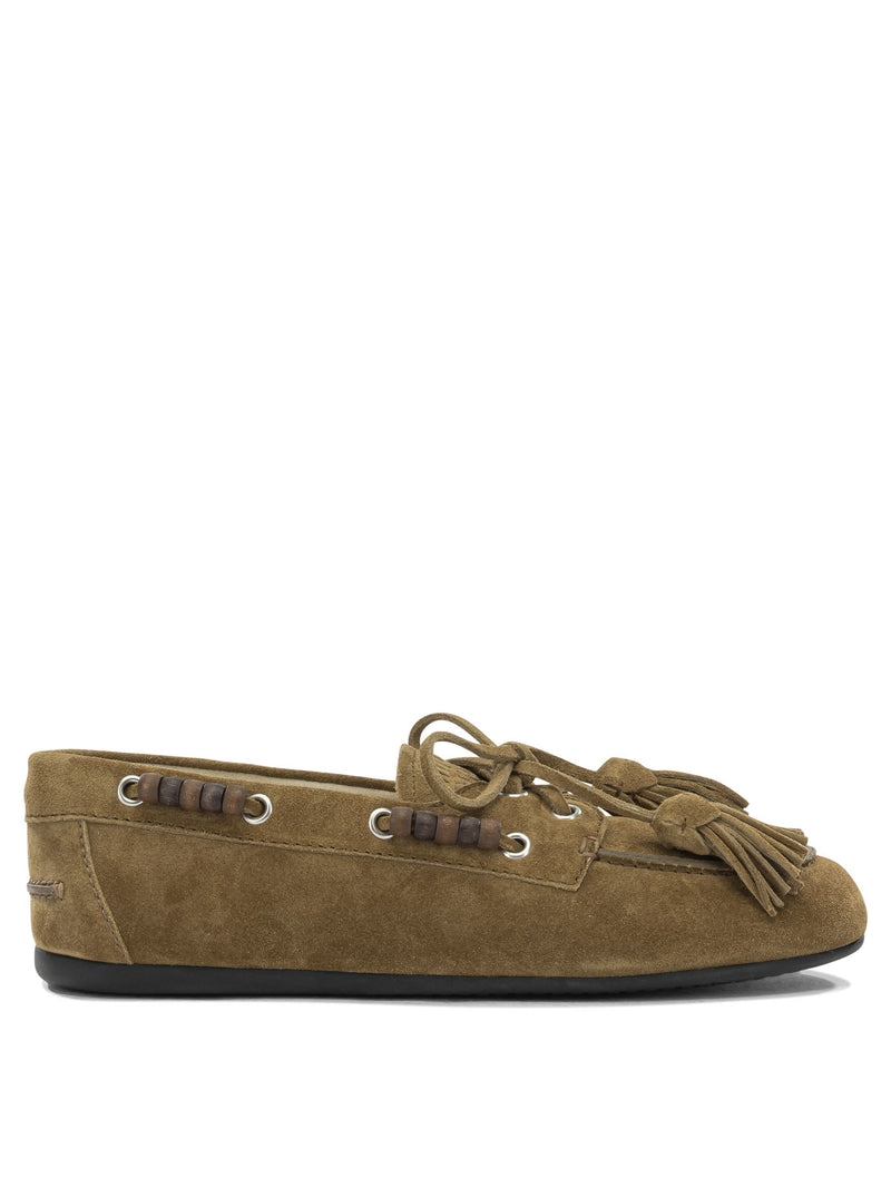 Miu Miu Miu Miu Deck Lace-up Loafers Brown Women - World Class Fashion
