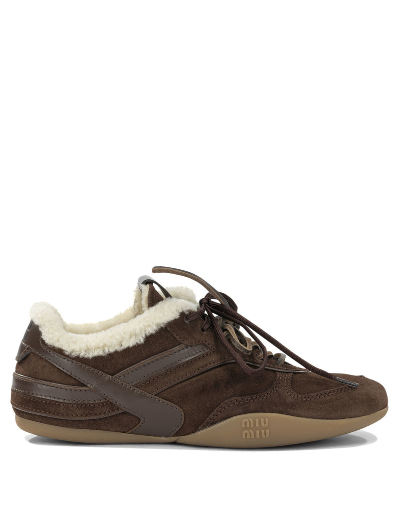 Miu Miu Miu Miu Gymnasium Low-top Sneakers Brown Women - World Class Fashion
