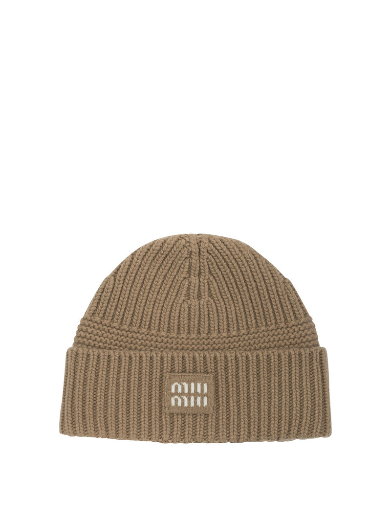 Miu Miu Miu Miu Wool and Cashmere Beanie Brown Women - World Class Fashion