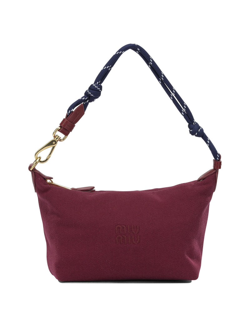 Miu Miu Bolso de hombro pequeño con logo Miu Miu burdeos - World Class Fashion