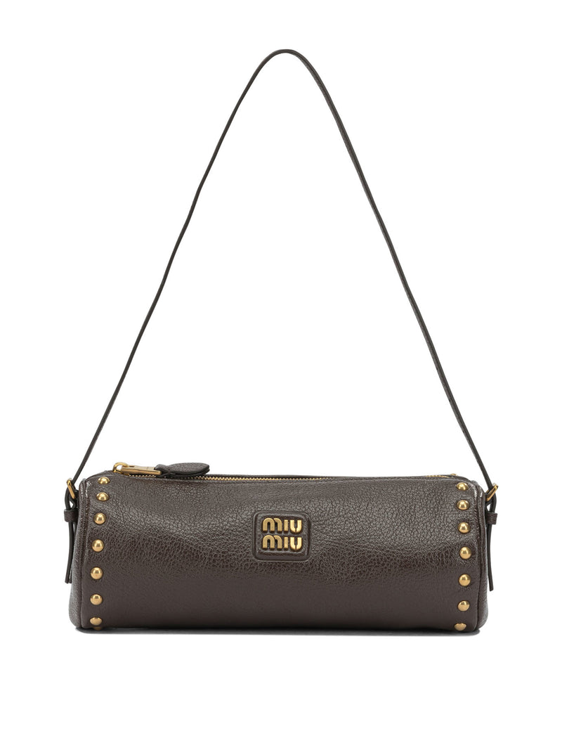Miu Miu Miu Miu Small Leather Shoulder Bag Brown - World Class Fashion