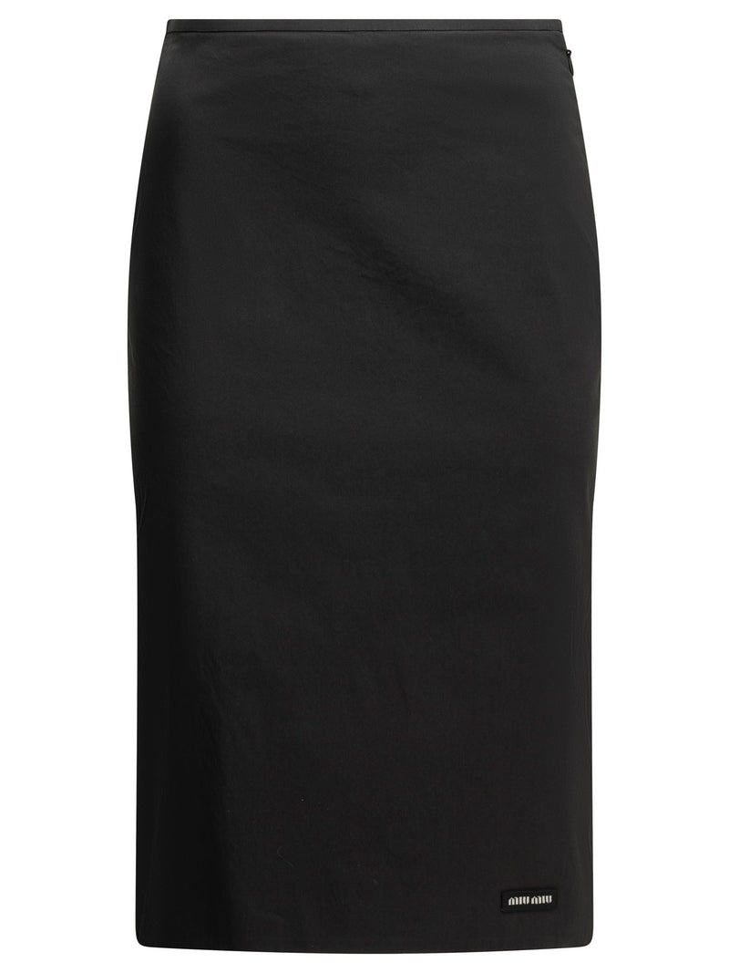 Miu Miu Miu Miu Stretch Midi Skirt Black Women - World Class Fashion