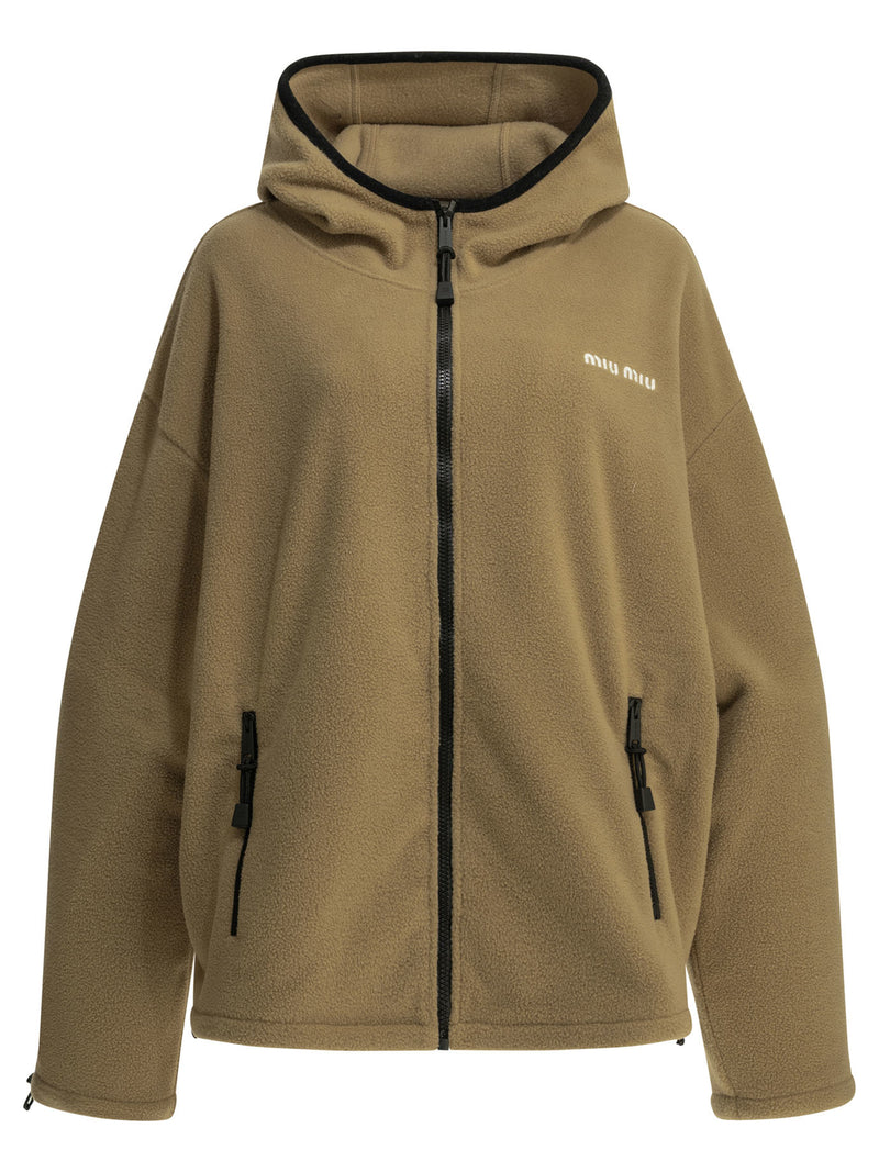 Miu Miu Miu Miu Fleece Jacket Beige Women - World Class Fashion