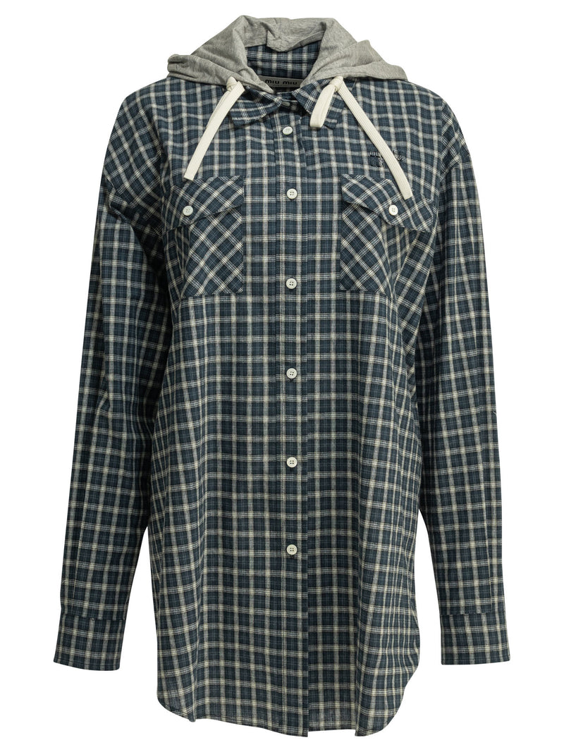 Miu Miu Miu Miu Casual Hooded Shirt - World Class Fashion