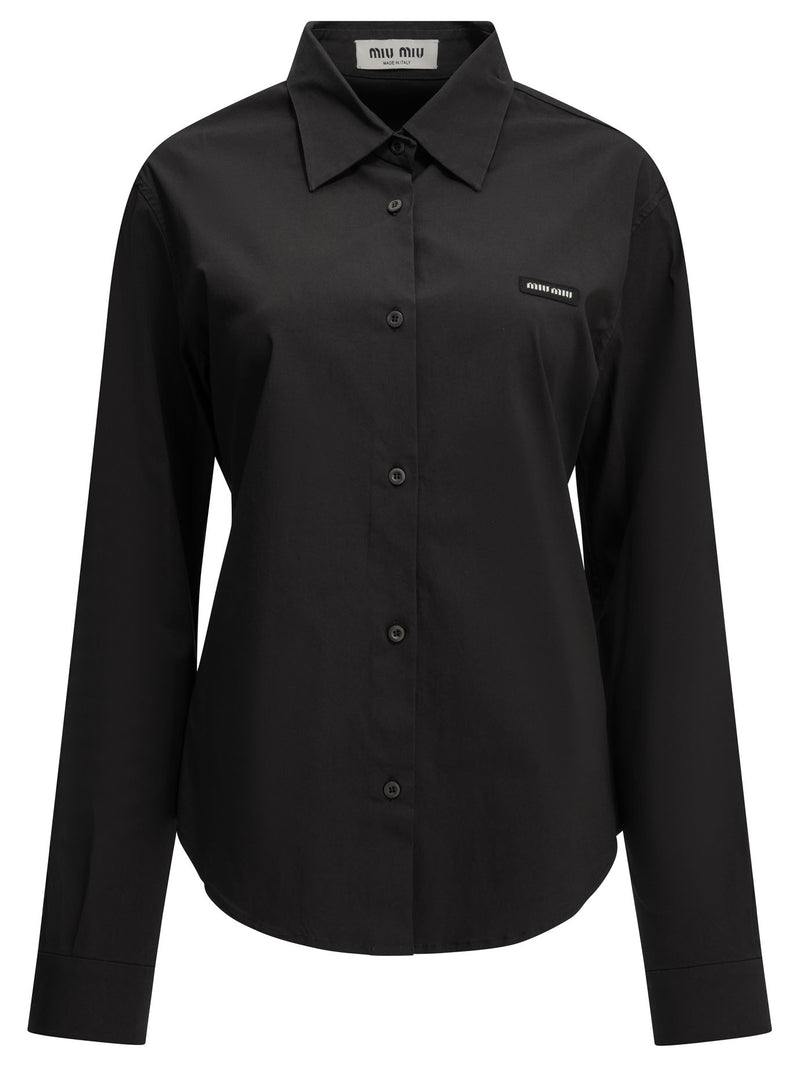 Miu Miu Miu Miu Casual Stretch Shirt Black Women - World Class Fashion