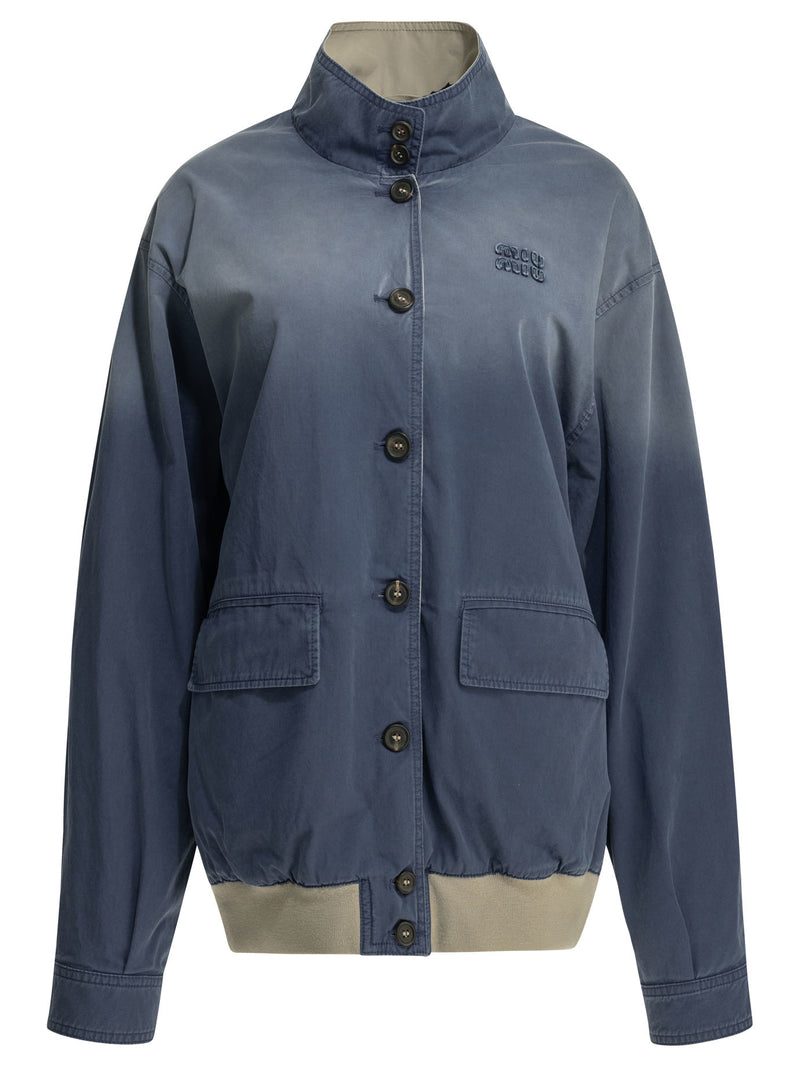 Miu Miu Miu Miu Lightweight Jacket With Logo - World Class Fashion